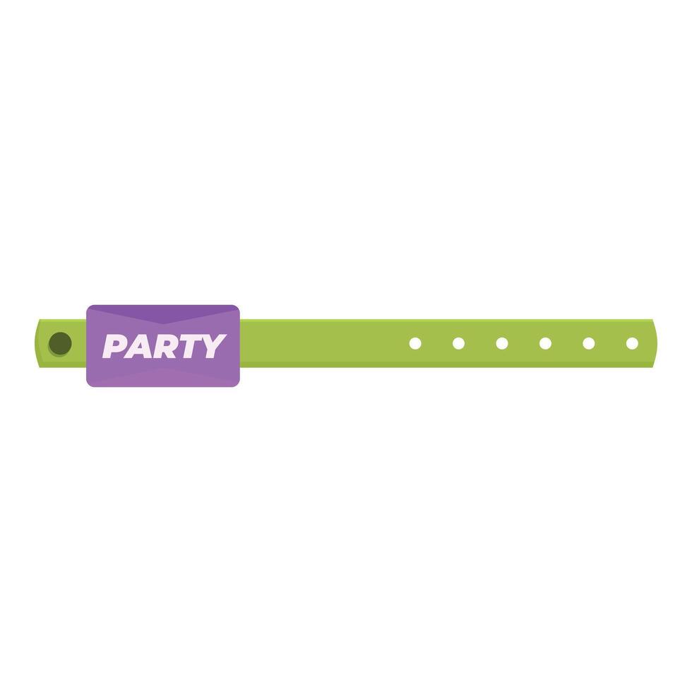 Green plastic wristband allowing access to party vector