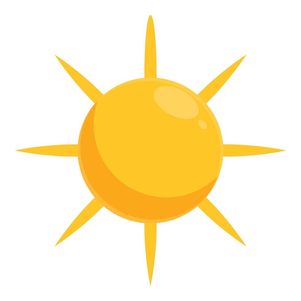 Bright yellow sun shining with eight rays vector