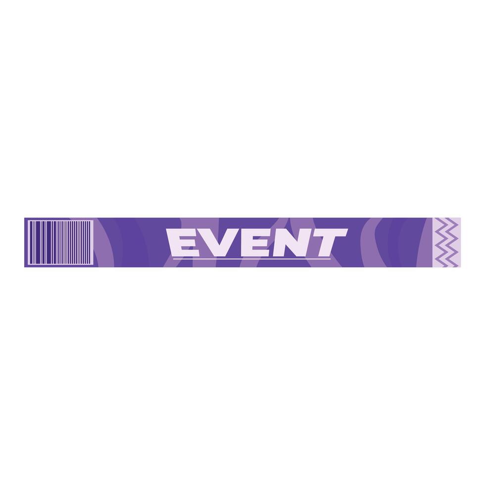 Purple event wristband with barcode for access control and security vector