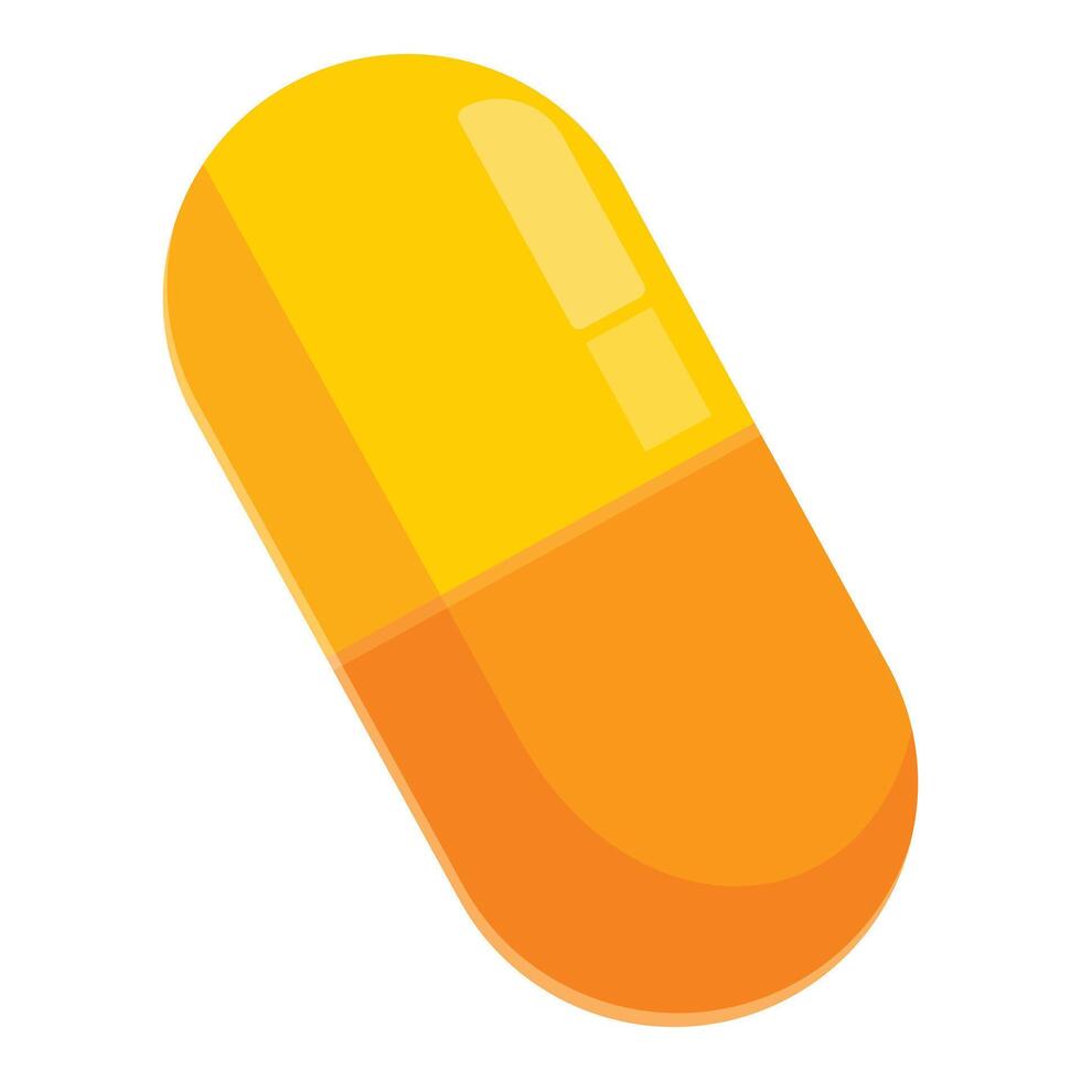 Yellow and orange capsule illustrating medical concepts vector