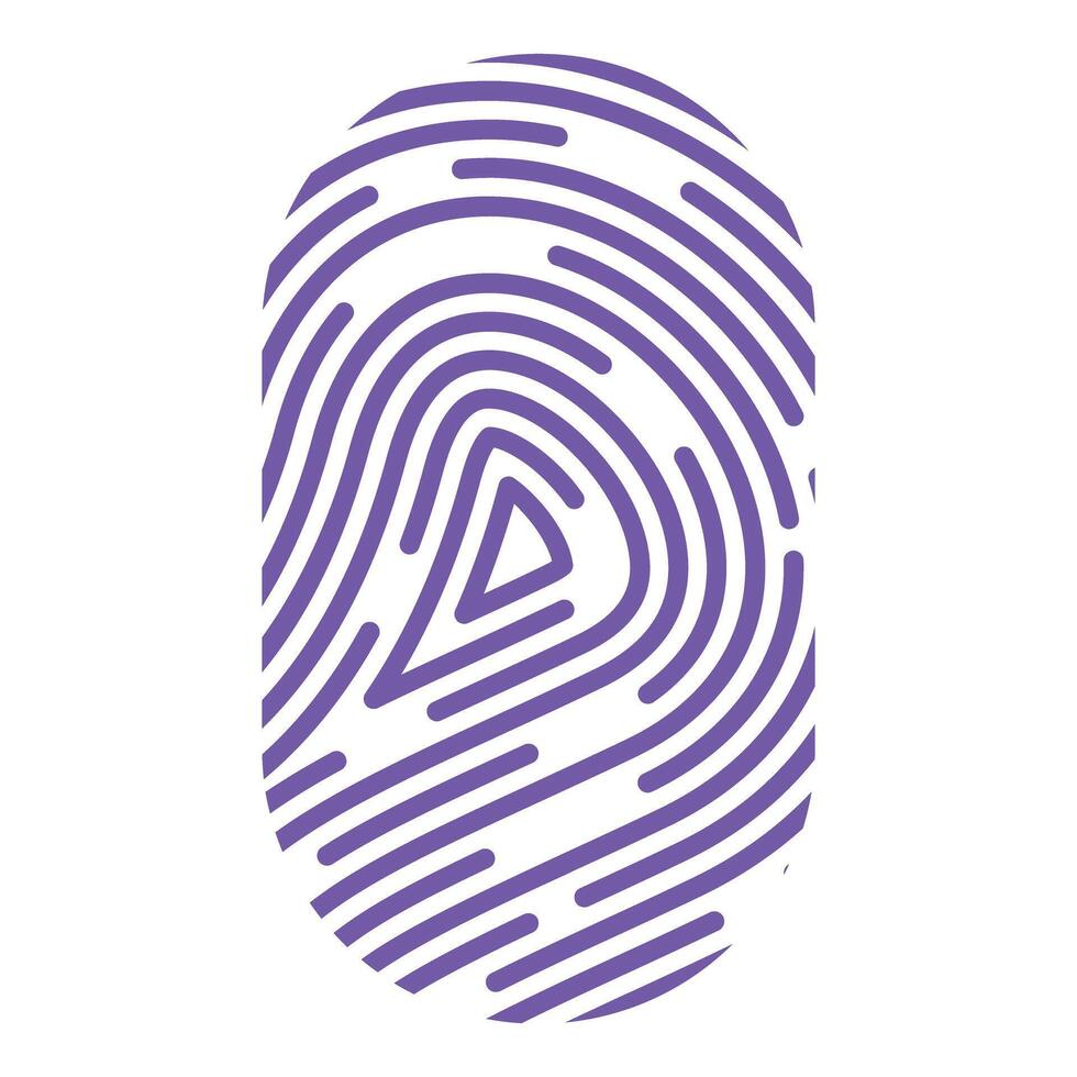 Purple fingerprint representing identity and security vector