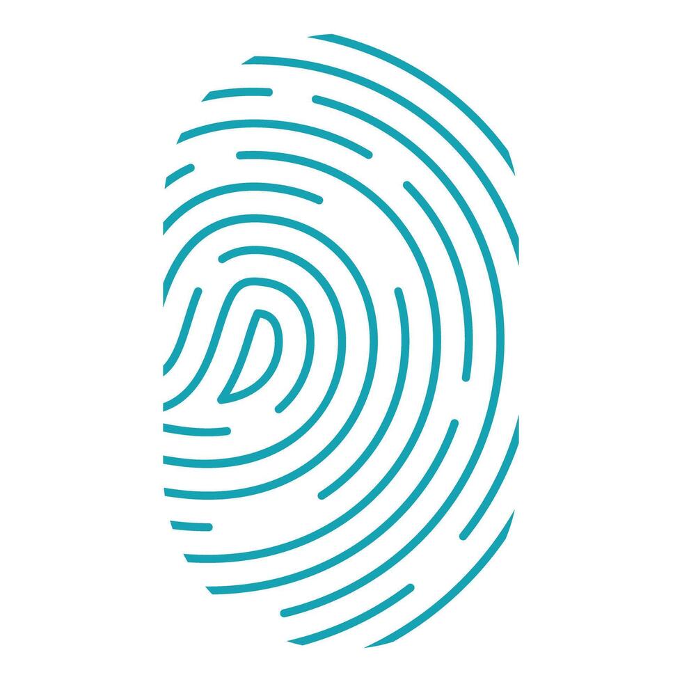 Fingerprint showing unique identity and security access vector