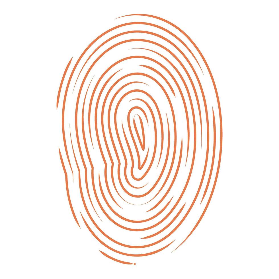 Fingerprint showing unique identity and security vector