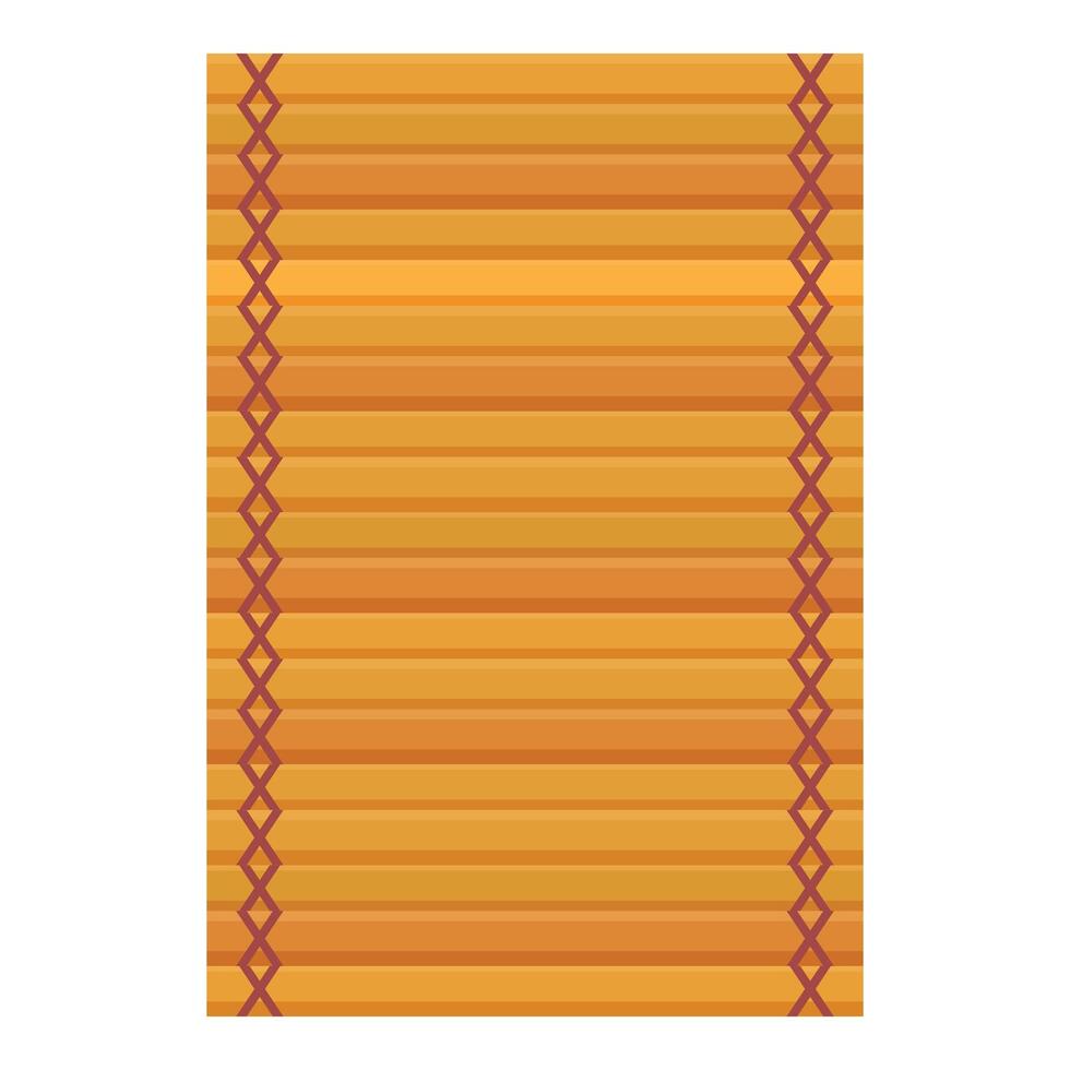 Bamboo mat with brown pattern for sushi serving vector