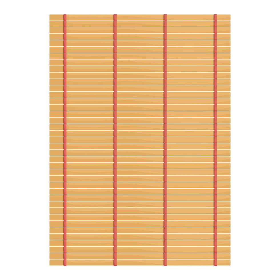 Bamboo mat with red straps for sushi making and rolling vector