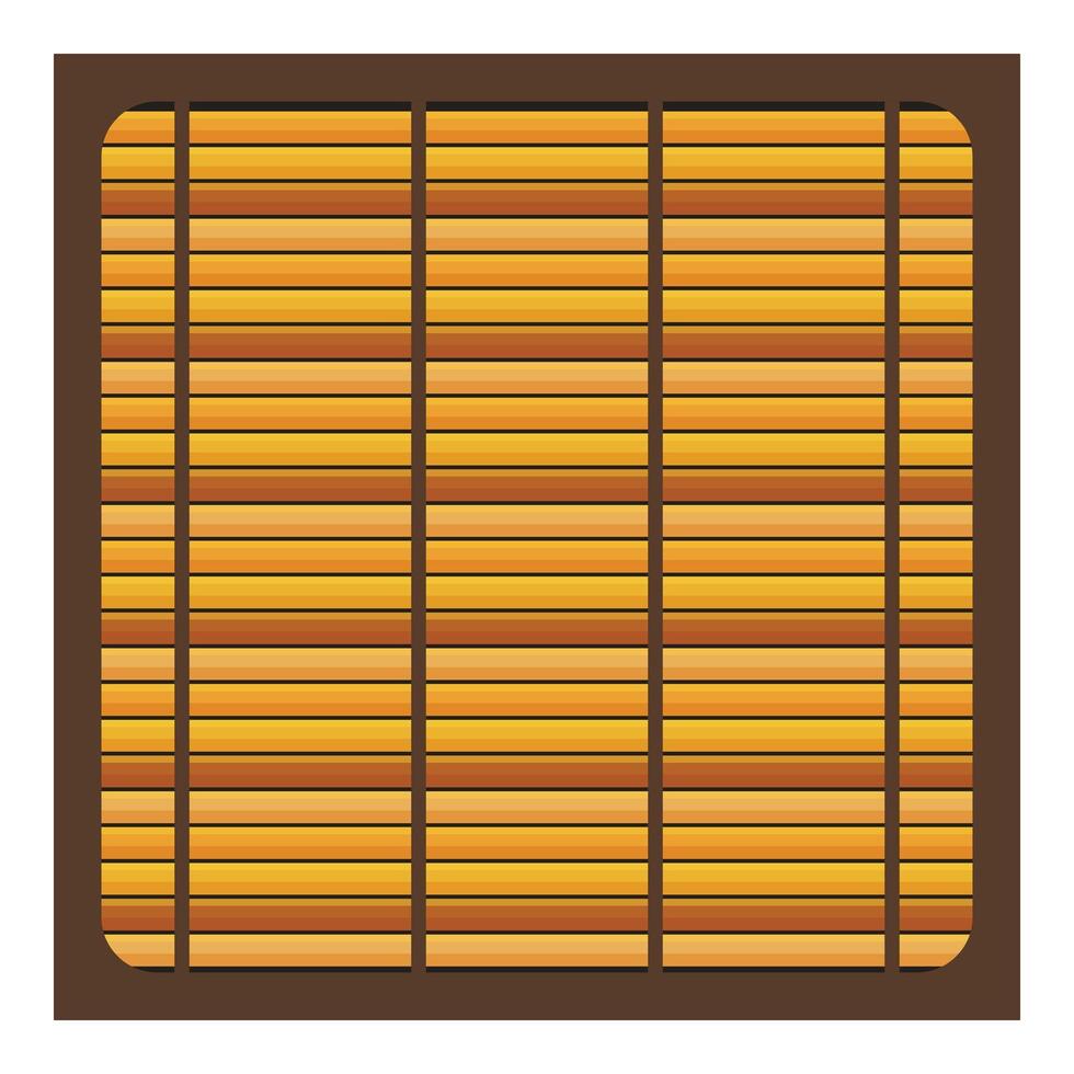 Traditional japanese bamboo mat with dark brown frame for sushi rolls and maki vector