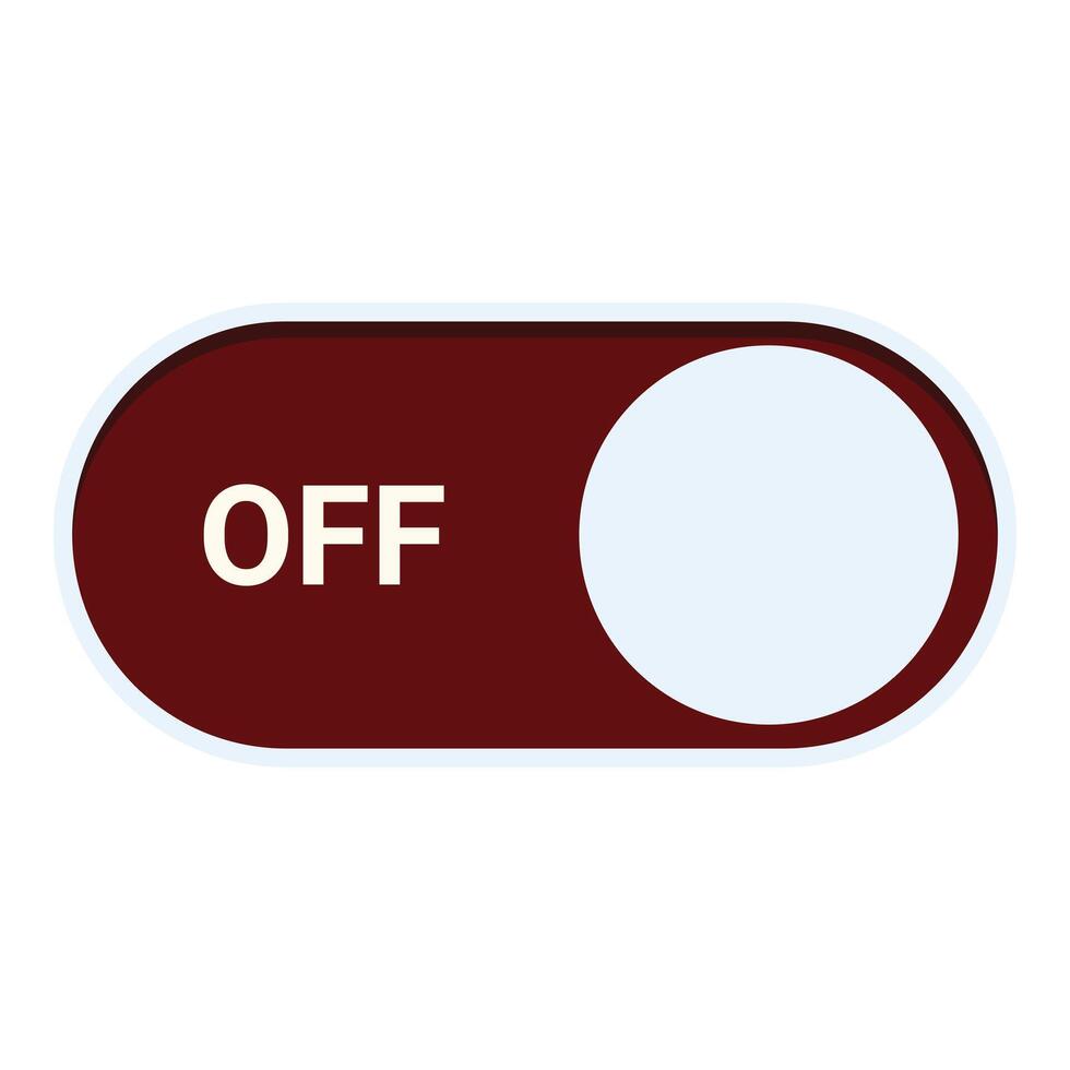 Red off button showing power off setting vector