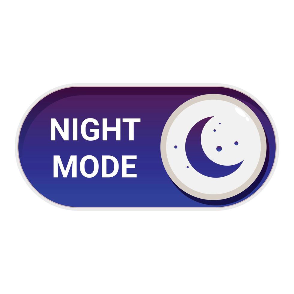 Night mode button showing dark theme for websites vector