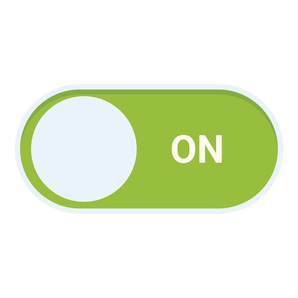 Green toggle switch button showing on state vector
