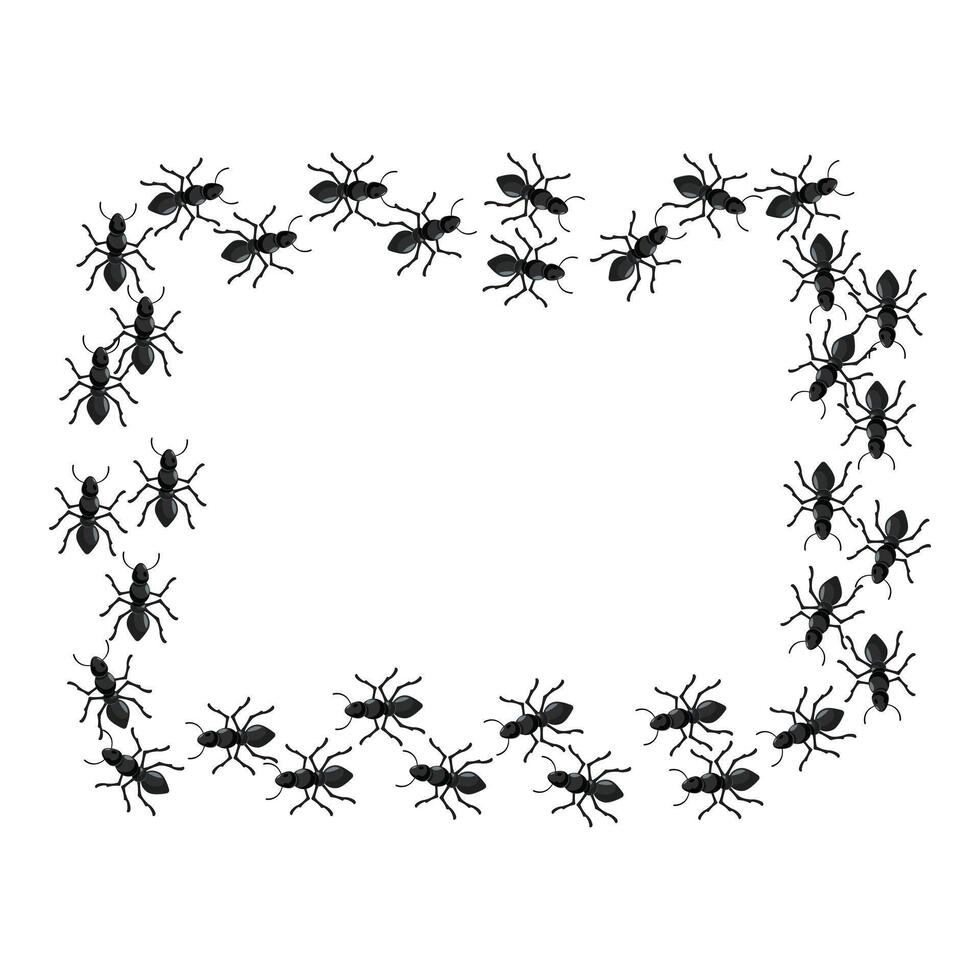 Black ants creating a blank rectangular frame vector