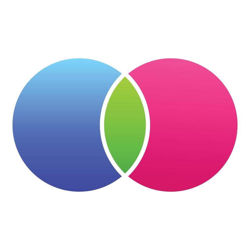 Venn diagram showing intersecting circles representing common ground vector