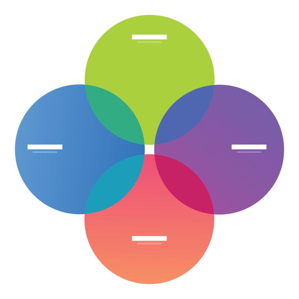 Abstract design with colorful circles intersecting showing connections vector