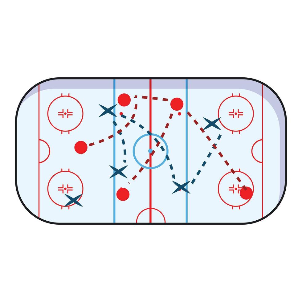 Hockey coach drawing plays on tactical board vector