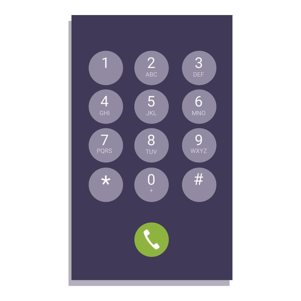 Smartphone showing keypad for making phone calls vector