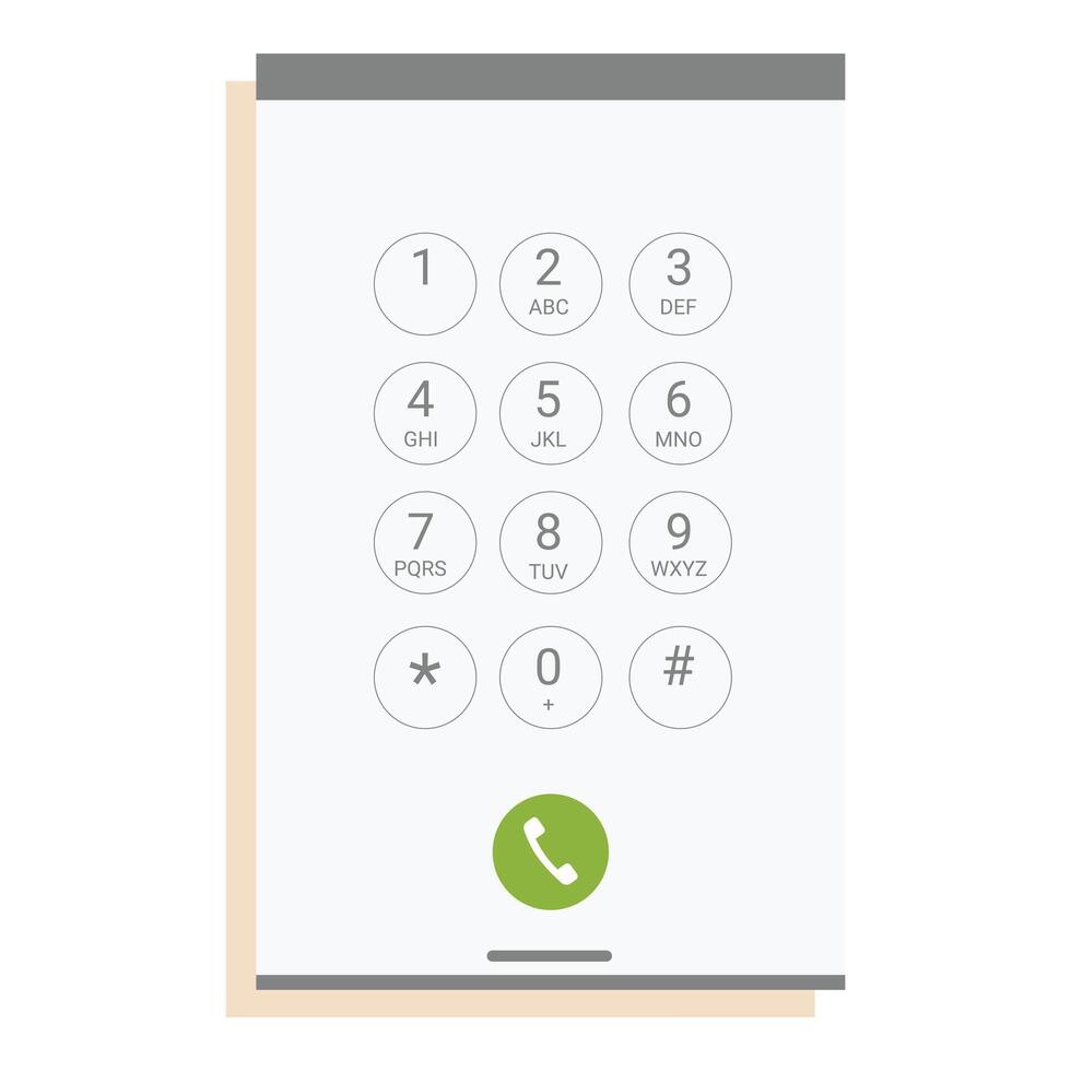Smartphone showing phone app dialing keypad vector