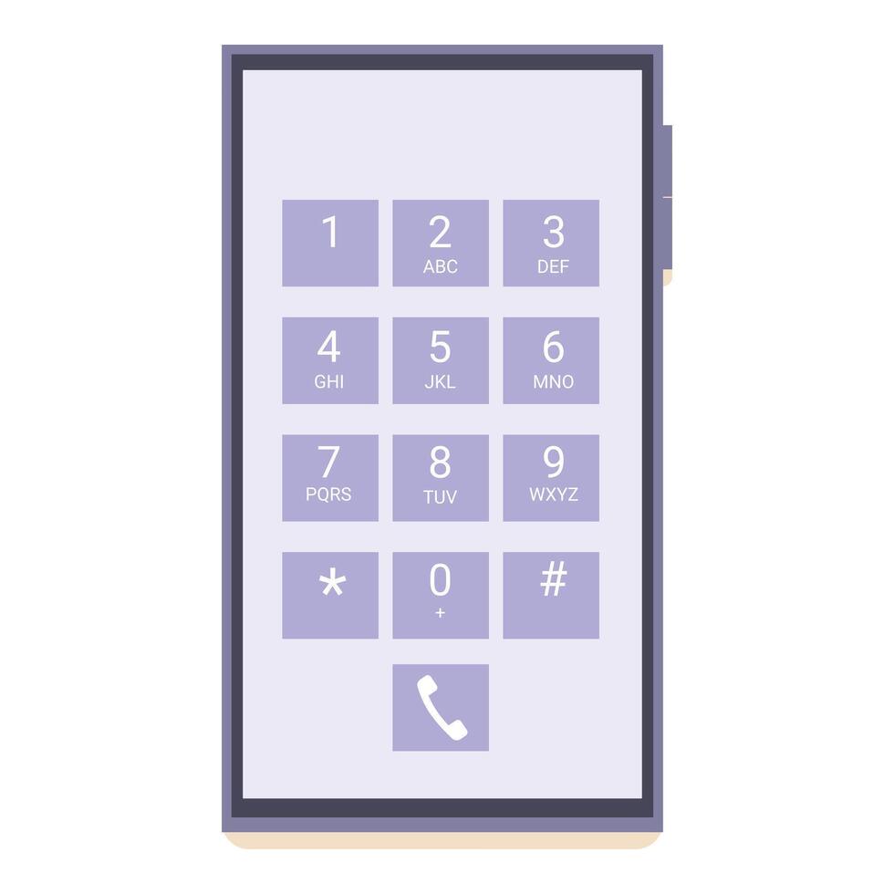 Mobile phone showing phone keypad with numbers and letters vector