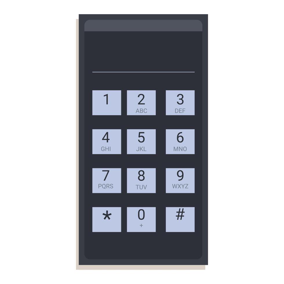 Smartphone showing numerical keypad with letters for messaging vector