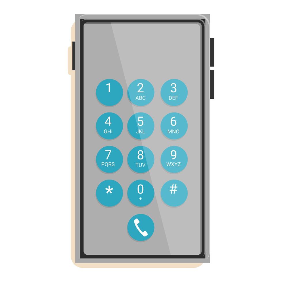 Smartphone showing number keypad for dialing phone number vector
