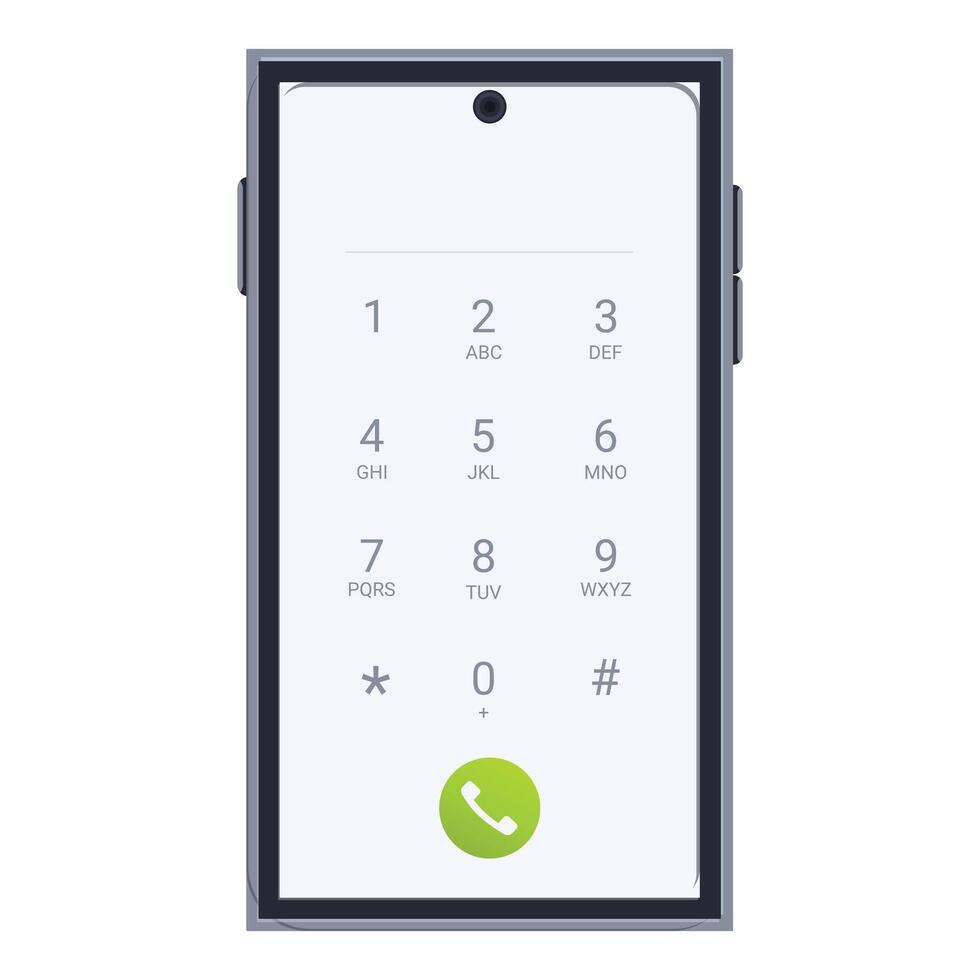 Modern smartphone showing phone call screen interface vector
