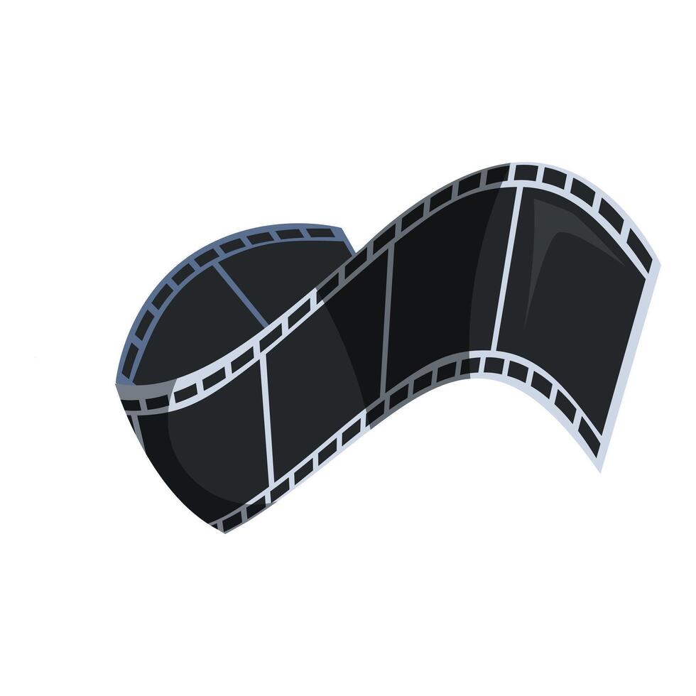 Black film strip waving on white background vector