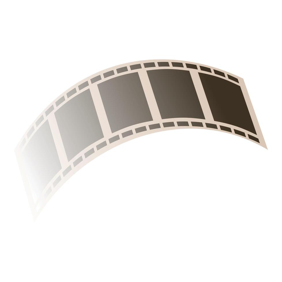 Curved perspective of a 35mm film strip fading to white vector