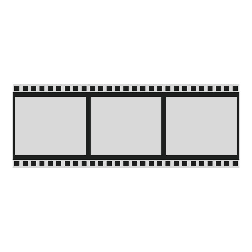 Blank film strip is capturing three empty frames vector