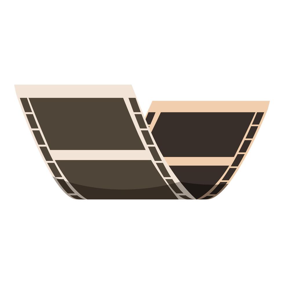 Two pieces of filmstrip are floating and waving vector