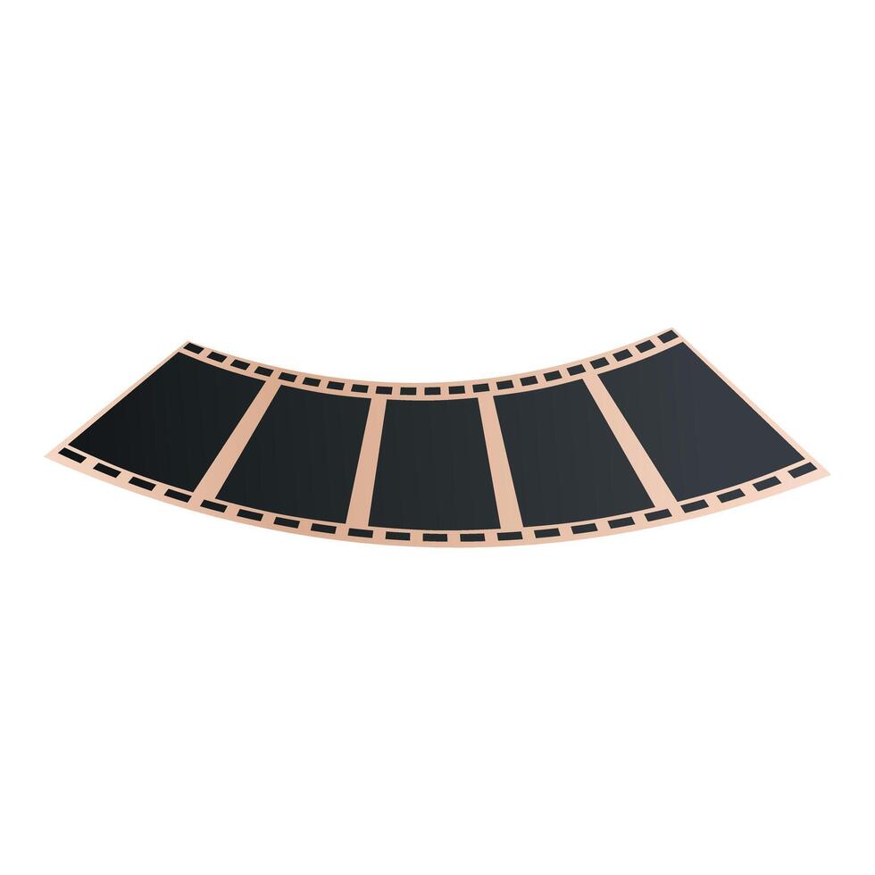 Curved empty photographic film strip floating on white background vector