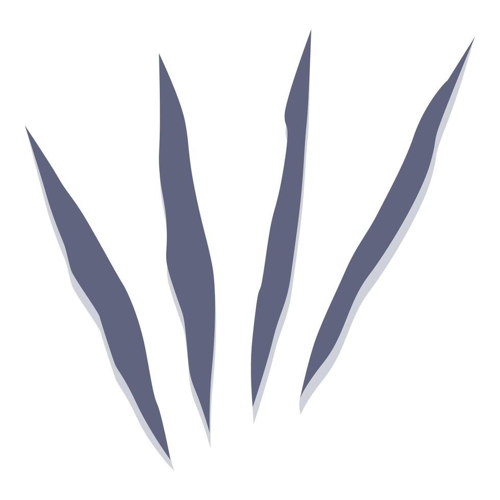 Four sharp claws scratching leaving deep cut marks vector