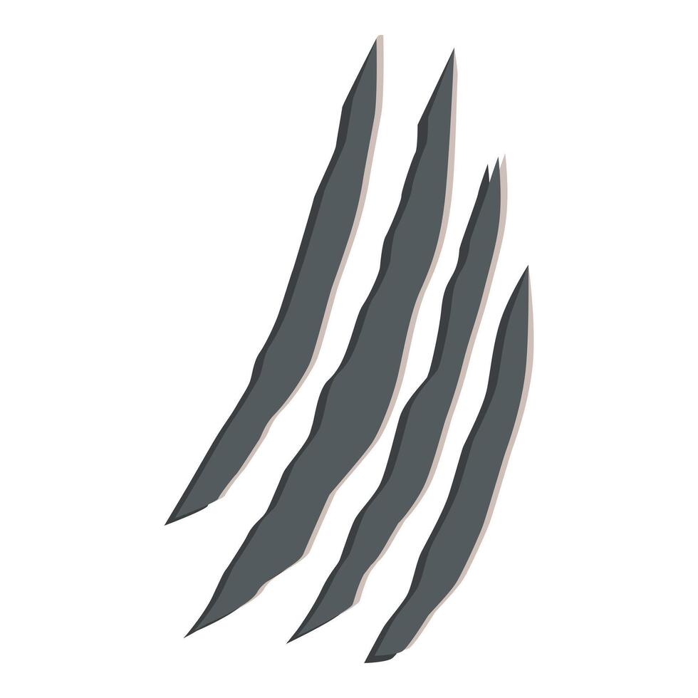 Four sharp claws scratching leaving deep scratches vector