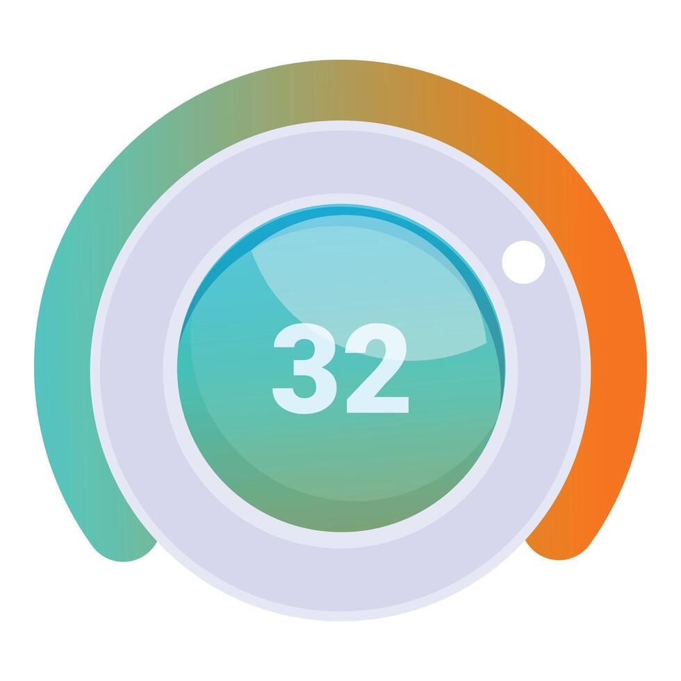 Round thermostat showing the temperature is increasing vector