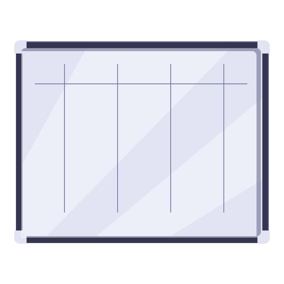 Empty whiteboard with markers ready for brainstorming session vector
