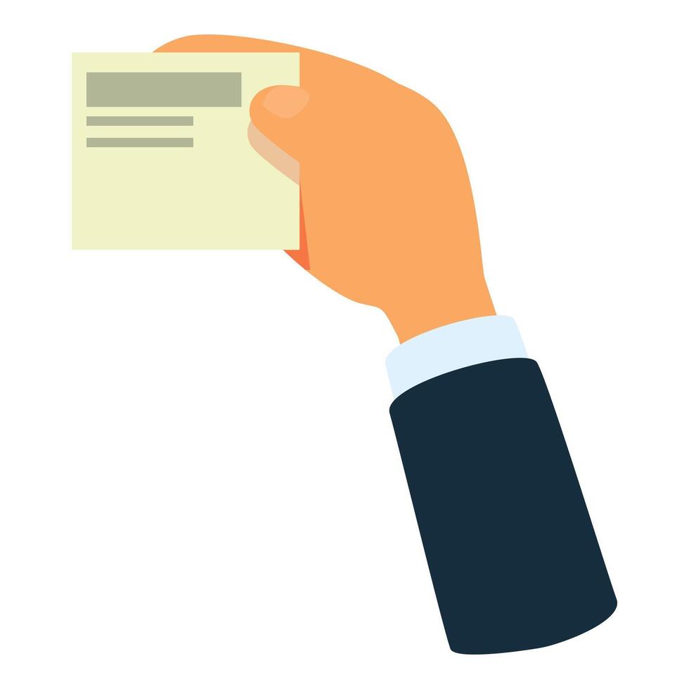 Businessman hand holding blank business card or note vector