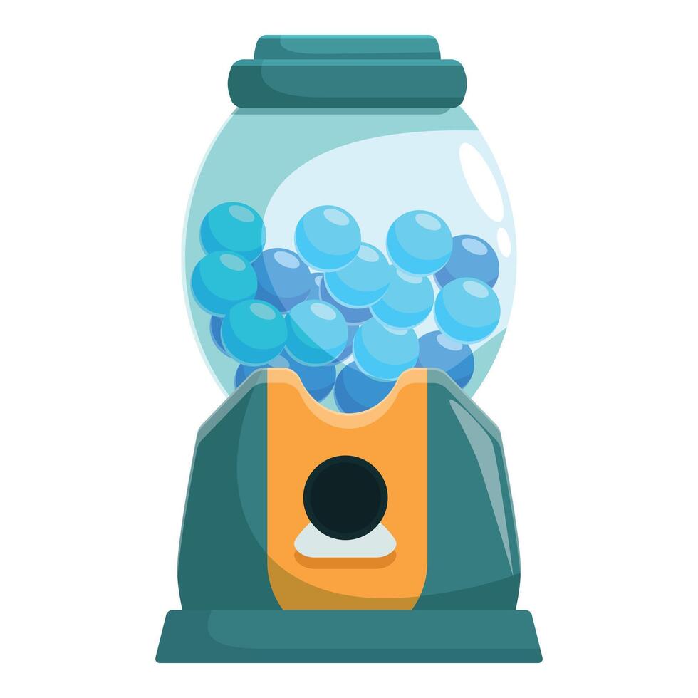 Blue bubble gum machine dispensing candy vector
