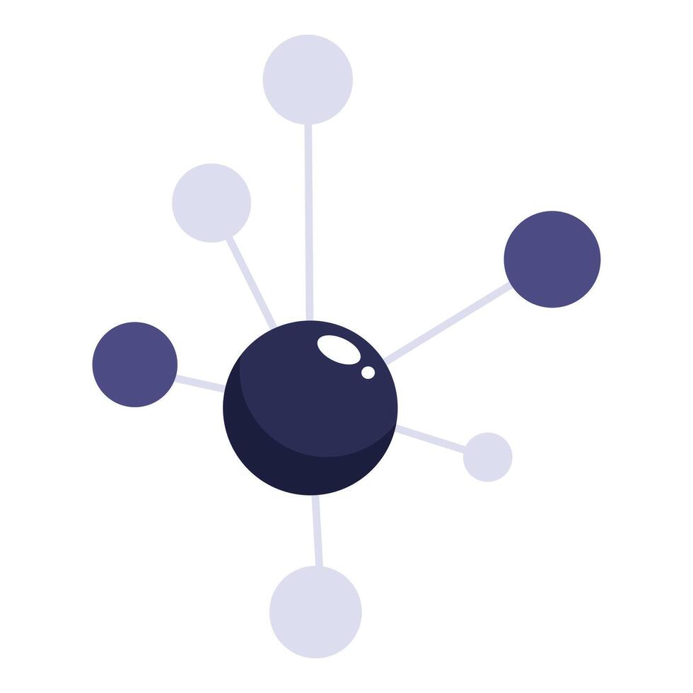 Central atom connecting other atoms showing molecular structure vector