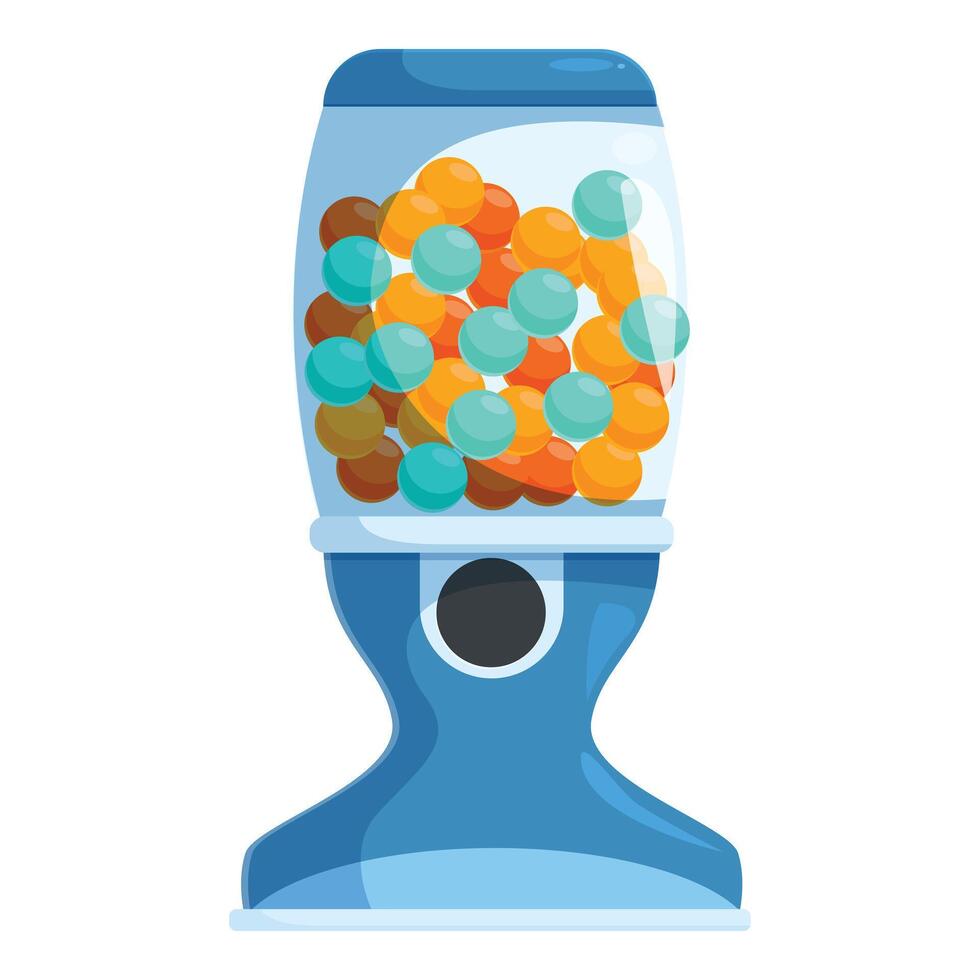 Blue bubble gum machine dispensing candy vector