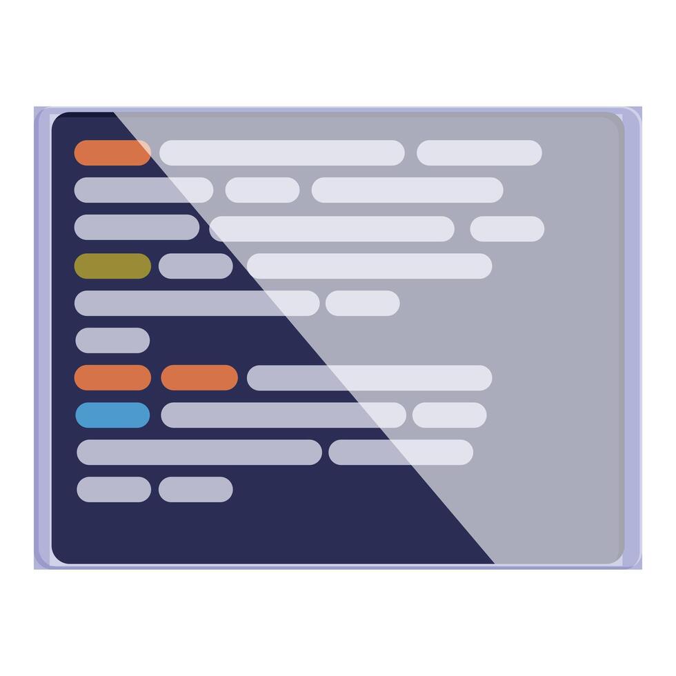 Computer screen displaying code script with highlighted syntax errors vector
