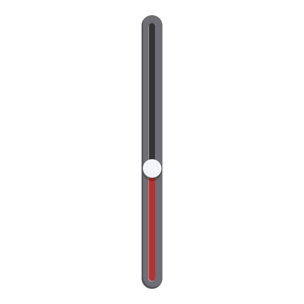 Vertical interface slider with red bar and round handle vector