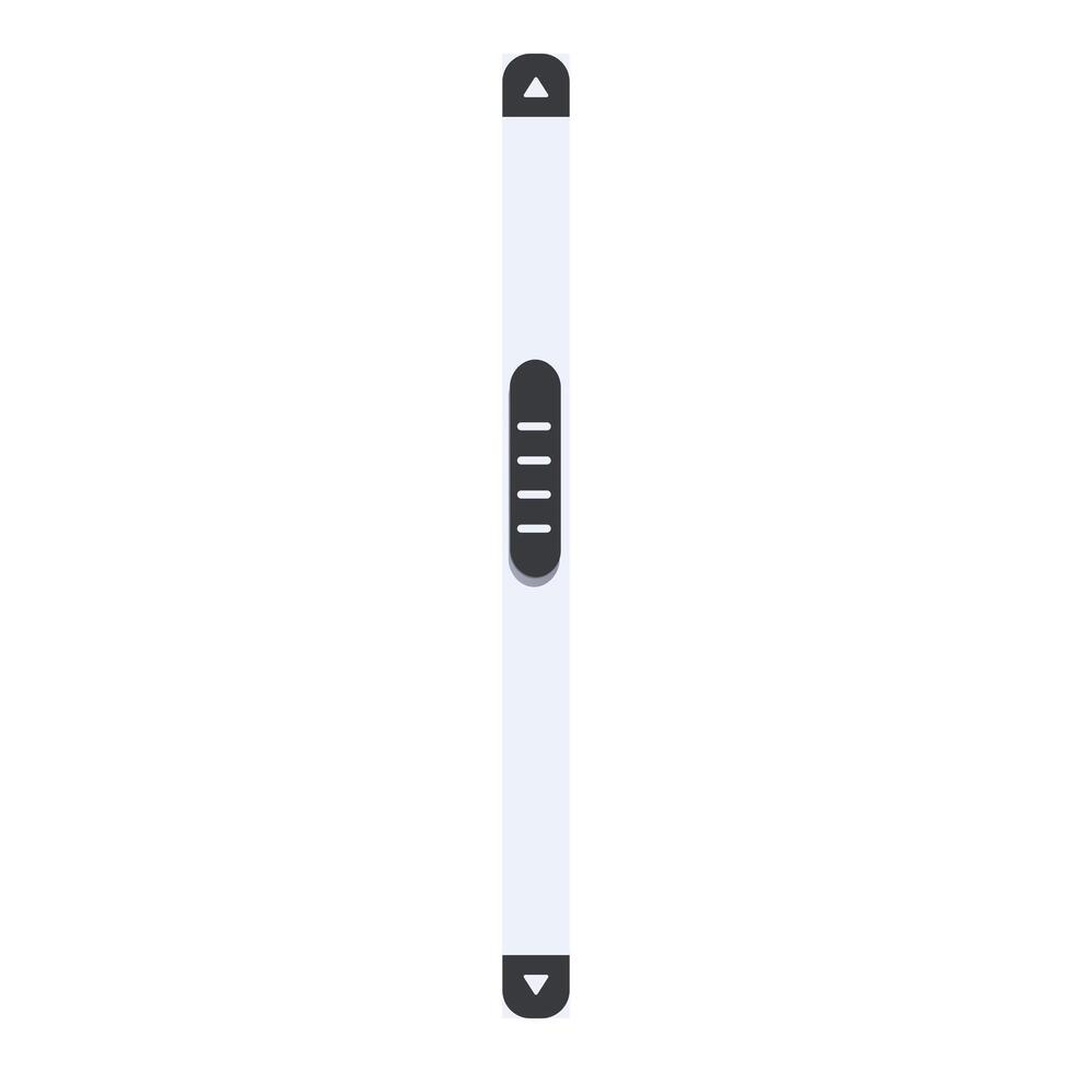 Vertical scroll bar with buttons for scrolling content vector
