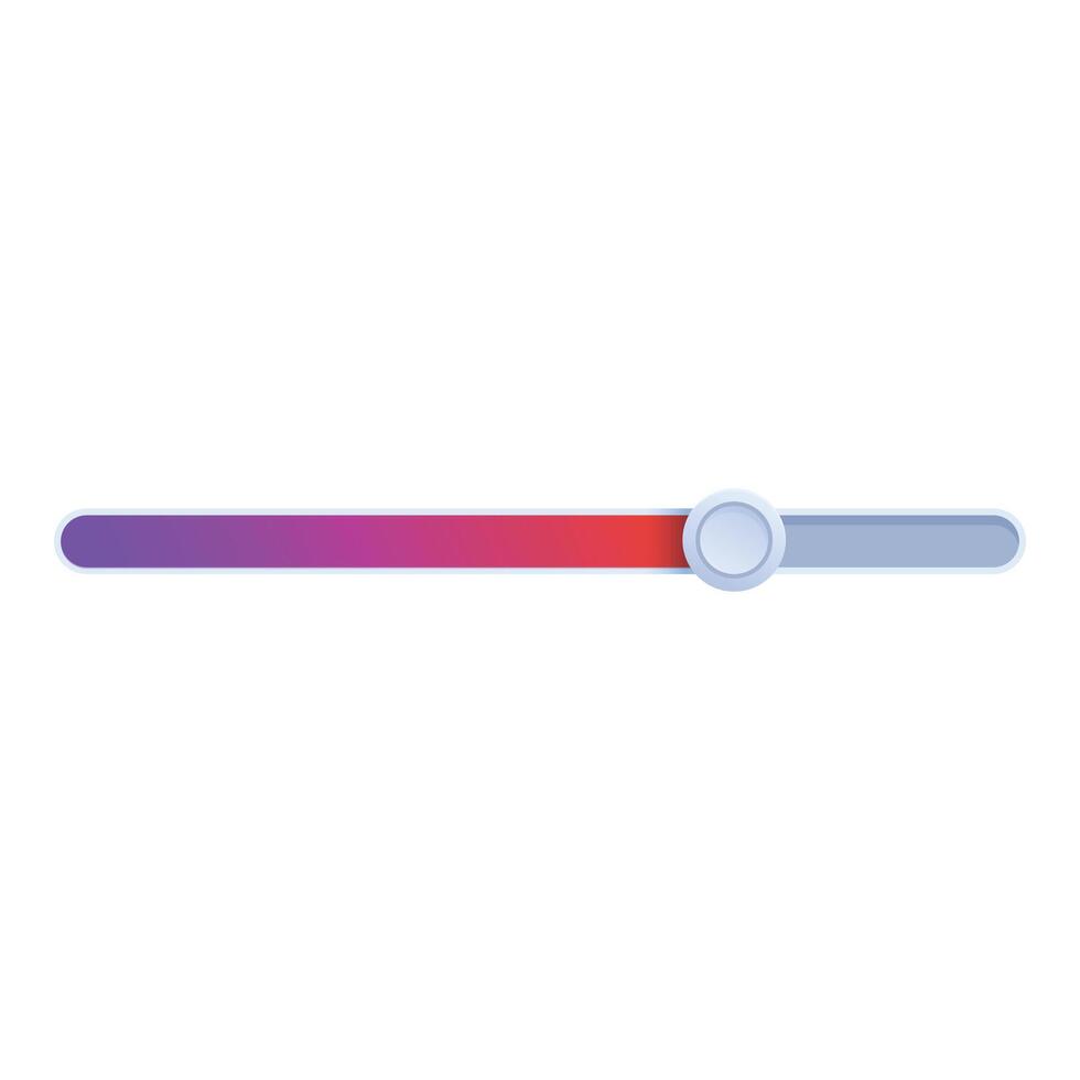 Horizontal slider showing progress with gradient from purple to red vector