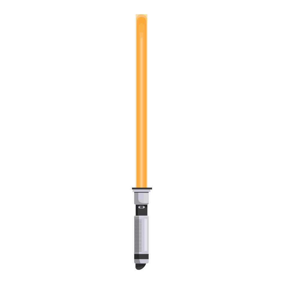 Yellow lightsaber glowing on white background vector