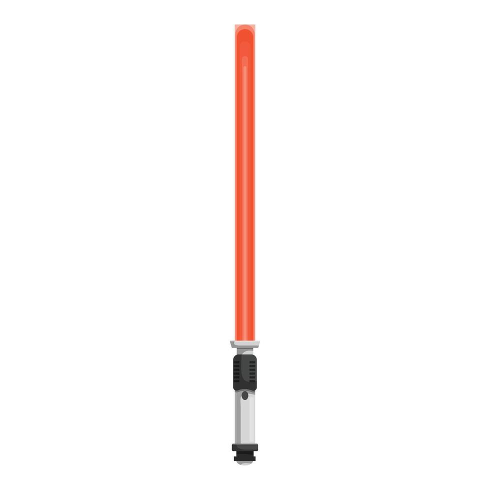 Red lightsaber glowing with power on white background vector