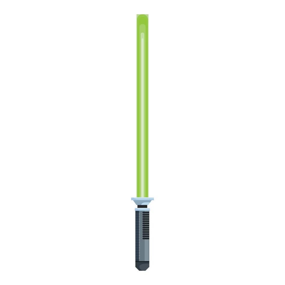 Green lightsaber glowing on white background vector