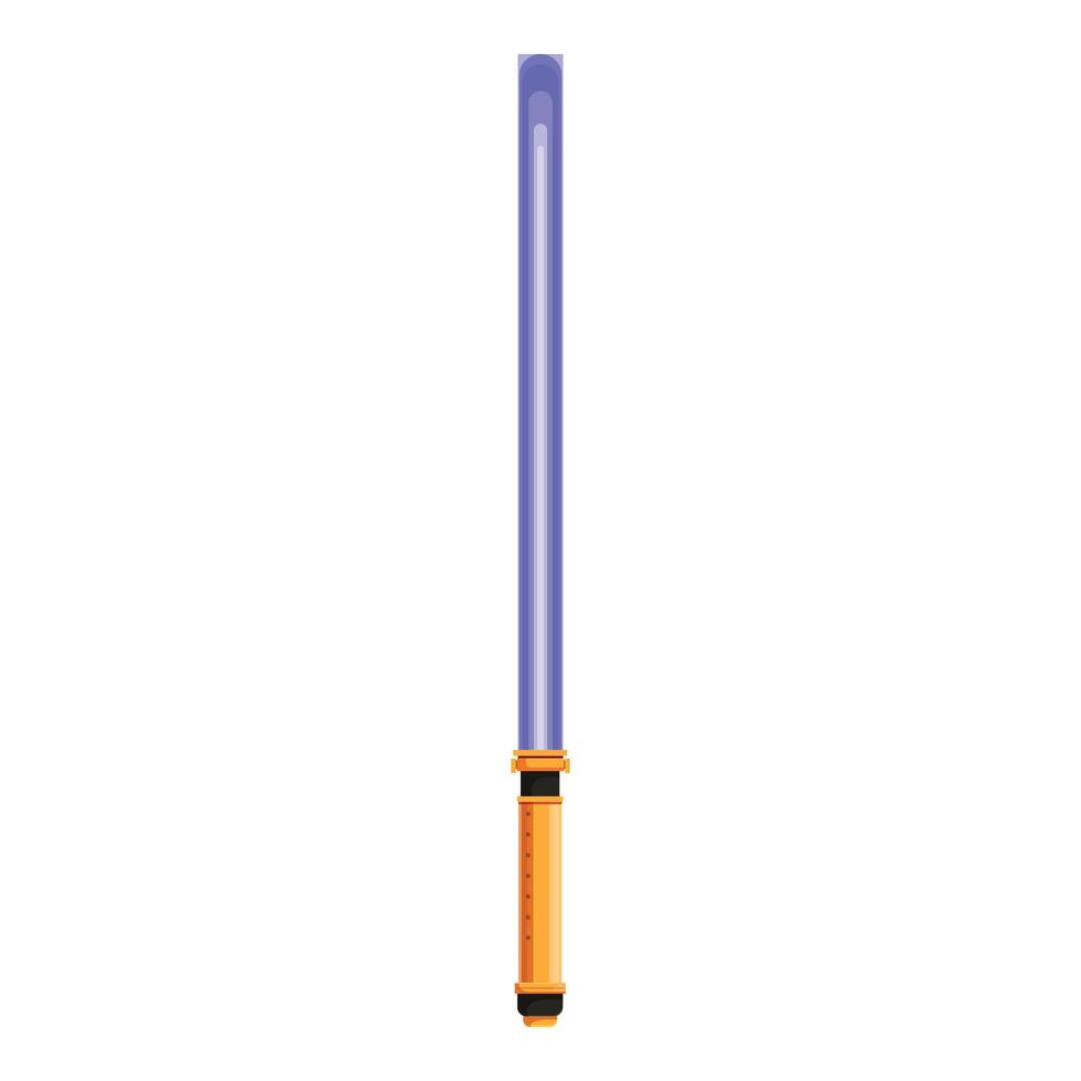 Blue lightsaber glowing with golden hilt vector illustration