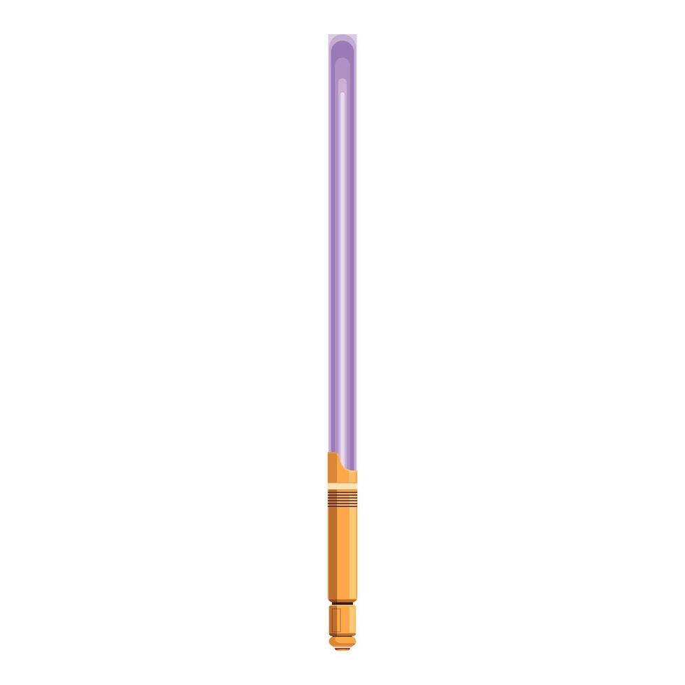 Plasma lightsaber glowing with purple light beam vector