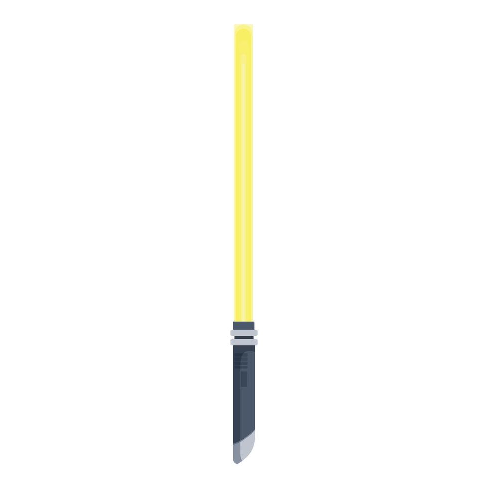 Yellow lightsaber glowing in the dark vector
