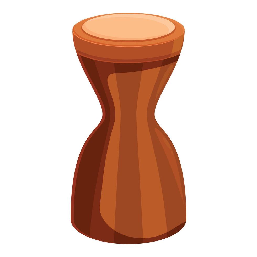 African djembe drum standing on white background vector