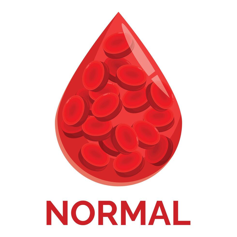 Blood drop showing normal red blood cells count vector
