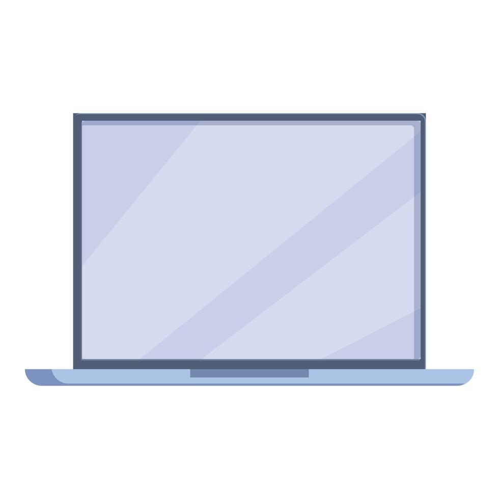 Modern laptop computer showing blank screen vector