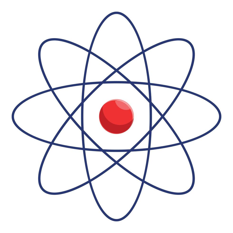 Atom icon representing chemistry and physics science vector